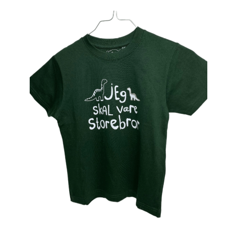 Jeg Skal V�re Storebror T-shirt S/S Dinosaur Flaskegr�n - Jeg skal v�re storebror t-shirt - Legekammeraten.dk