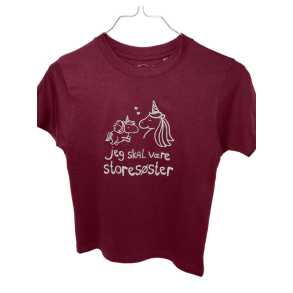 Jeg Skal V�re Stores�ster T-shirt S/S Enhj�rning Burgundy - Jeg skal v�re stores�ster T-Shirt - Legekammeraten.dk
