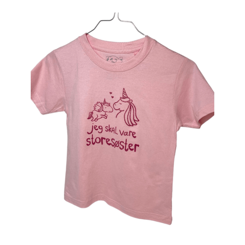 Jeg Skal V�re Stores�ster T-shirt S/S Enhj�rning Rose - Legekammeraten.dk