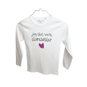 Jeg Skal V�re Stores�ster T-Shirt L/S, Hvid - Legekammeraten.dk