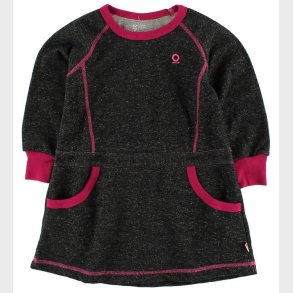 Katvig Kjole - Sortmeleret m. Mrk Pink