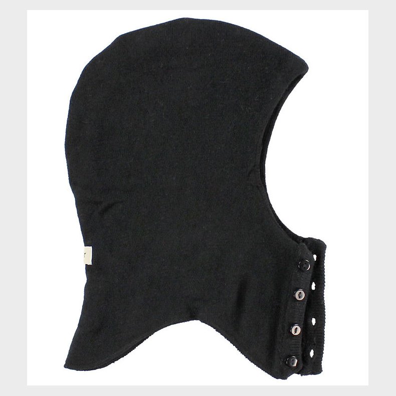 MarMar Elefanthue m. Knapper - Uld/Bomuld - 2-lags - Sort