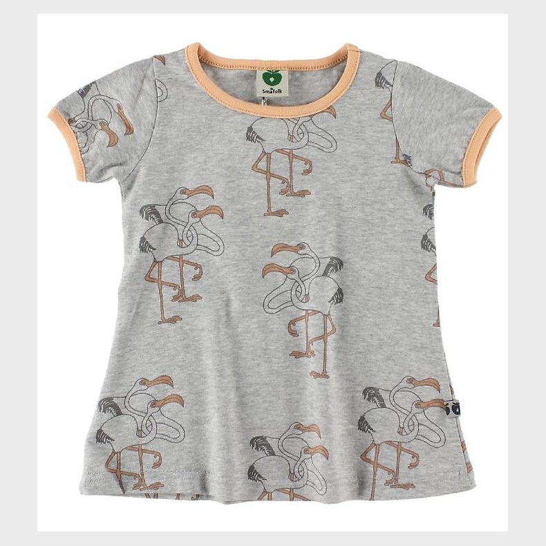 Smfolk Kjole - Grmeleret/Orange m. Flamingoer