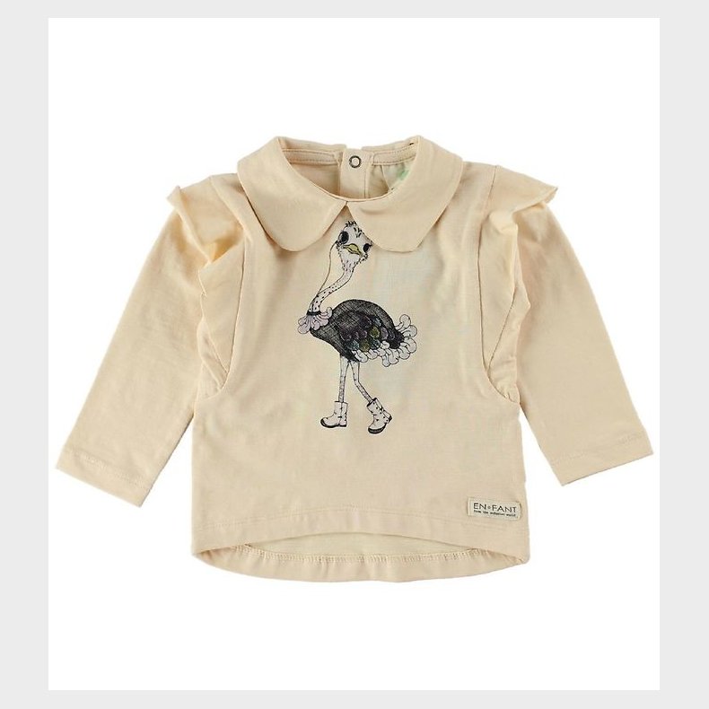 En Fant Bluse - Lys Fersken m. Struds/Flser