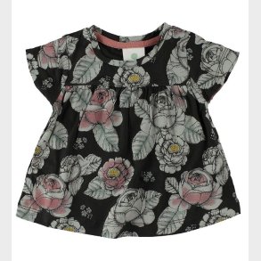 En Fant T-Shirt - Sort m. Blomster