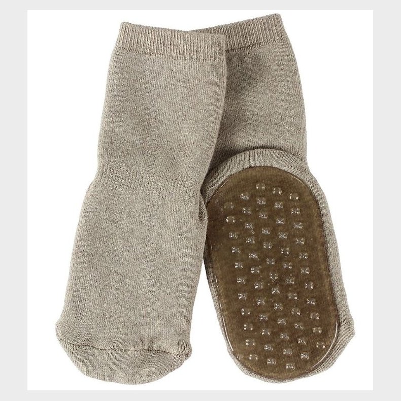 Mp Str�mper m. Antiskrid - Brunmeleret