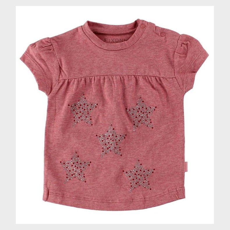 Fixoni T-Shirt - Rosameleret m. Stjerner