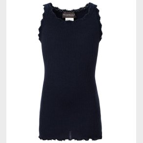 Rosemunde Top - Lang - Silke/Bomuld - Navy m. Blonder