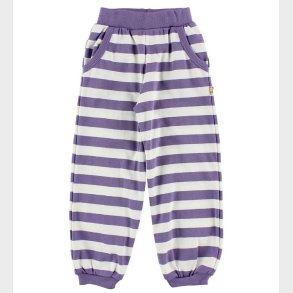 Katvig Bukser - Hvid/Lilla Stribet