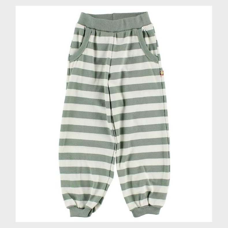 Katvig Bukser - Hvid/Stvet Grn Stribet