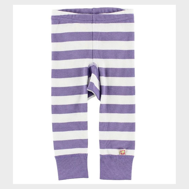 Katvig Leggings - Hvid/Lilla Stribet
