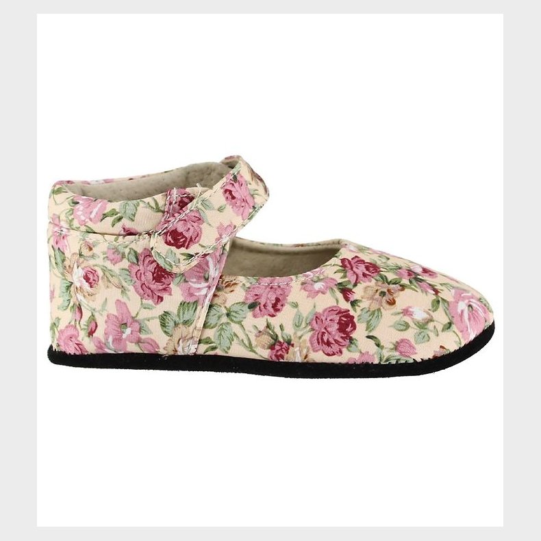 Fuzzies Ballerina Hjemmesko - Rosa - Pudder m. Blomster