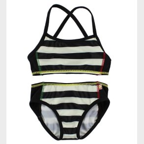 Katvig Classics Bikini - UV60 - Sort/Hvidstribet