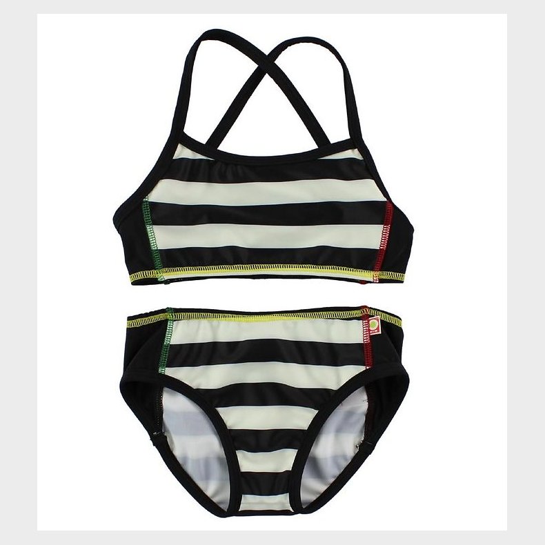 Katvig Classics Bikini - UV60 - Sort/Hvidstribet