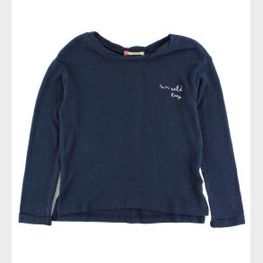 Roxy Bluse - Navy m. Tekst/Knapper