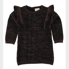 En Fant Kjole - Strik - Sort m. Glimmer