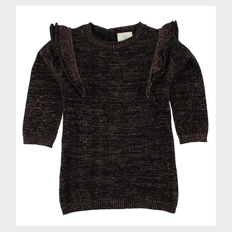 En Fant Kjole - Strik - Sort m. Glimmer
