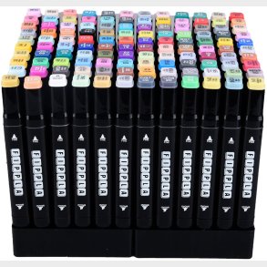 Fippla Dobbeltspids Alkoholbaserede Illustration Markers 120 Stk.