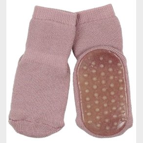 MP Strmper m. Skridsikker Bund - Uld - Gammelrosa