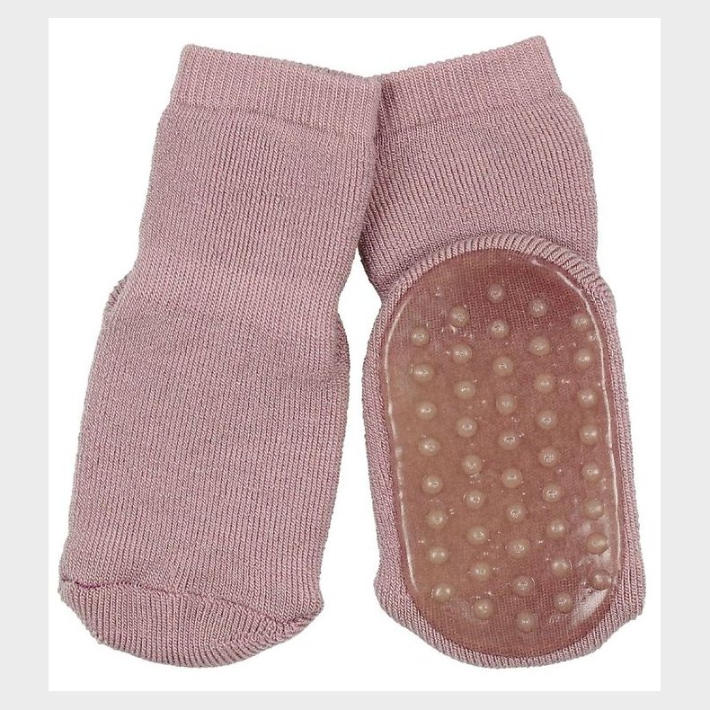 MP Strmper m. Skridsikker Bund - Uld - Gammelrosa