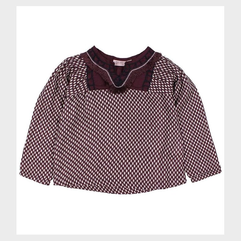 Noa Noa miniature Bluse - Bordeaux m. Prikker