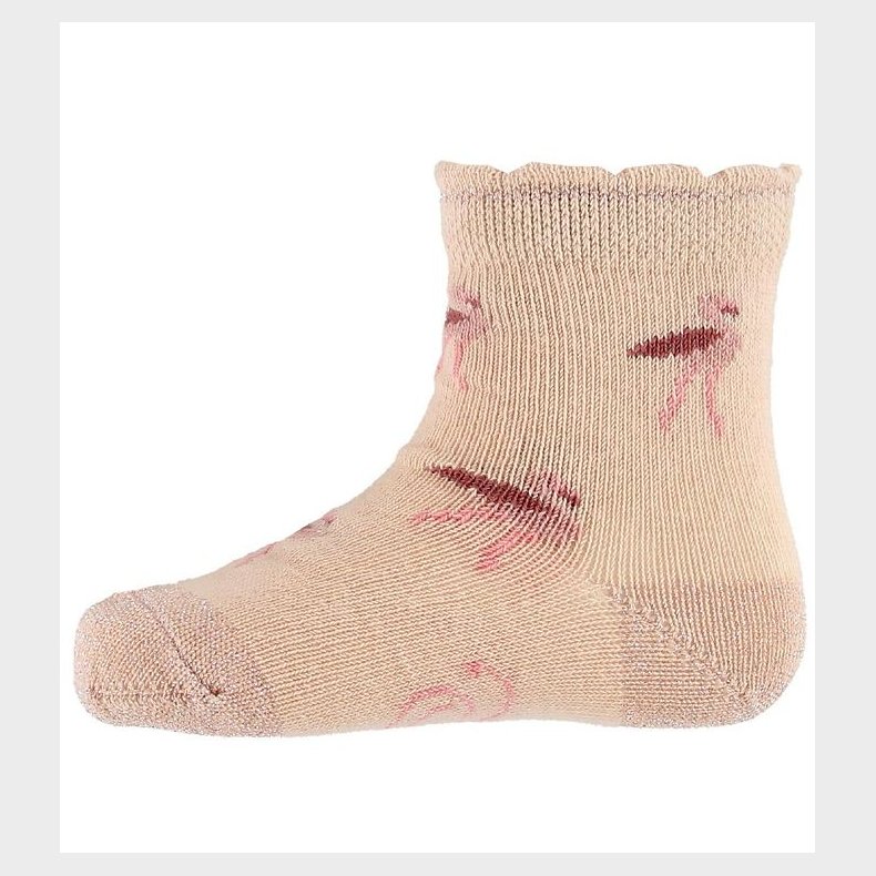 Petit by Sofie Schnoor Strmper - Lys Rosa m. Flamingoer