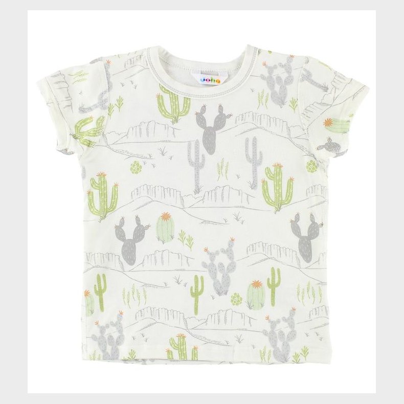 Joha T-shirt - Bambus - Creme m. Kaktusprint