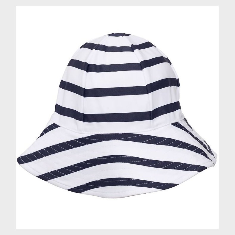 Petit Crabe Badehat - Frey - UV50+ - Hvid/Navystribet
