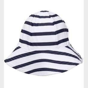 Petit Crabe Badehat - Frey - UV50+ - Hvid/Navystribet