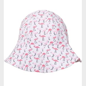 Petit Crabe Badehat - Frey - UV50+ - Hvid m. Flamingo