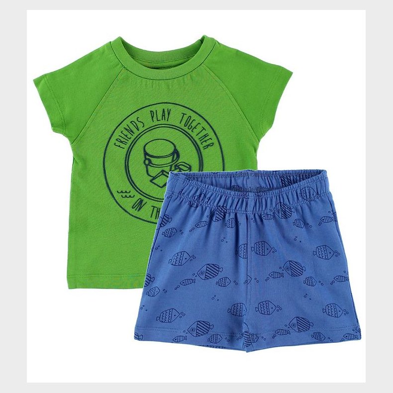 Color Kids Shortsst - Naung - Grn/Bl m. Fisk
