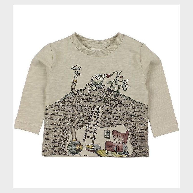 En Fant Bluse - Gate - Brunmeleret m. Print