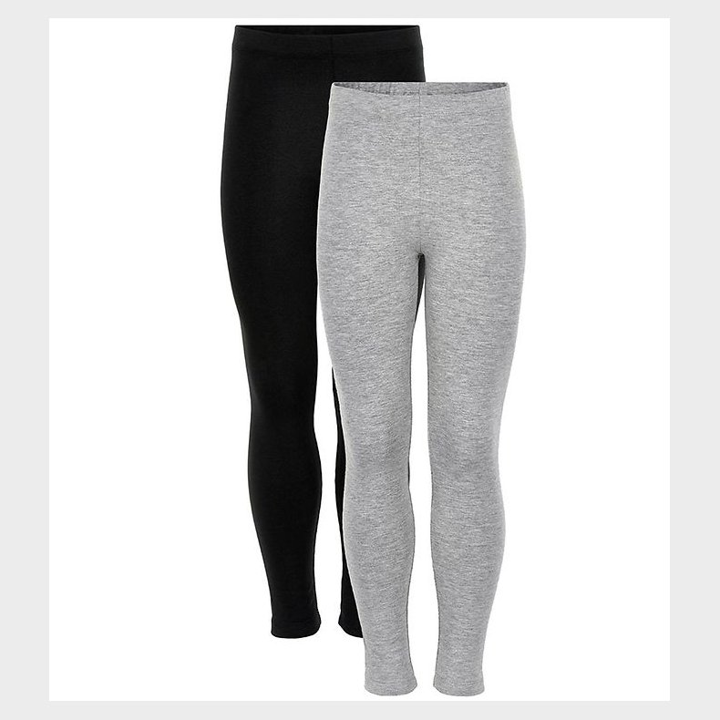 Minymo Leggings - 2-pak - Sort/Gr�