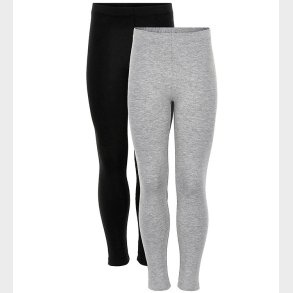 Minymo Leggings - 2-pak - Sort/Gr�