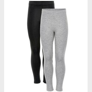 Minymo Leggings - 2-pak - Sort/Gr�