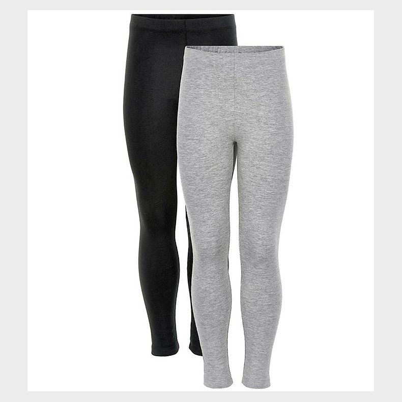 Minymo Leggings - 2-pak - Sort/Gr�