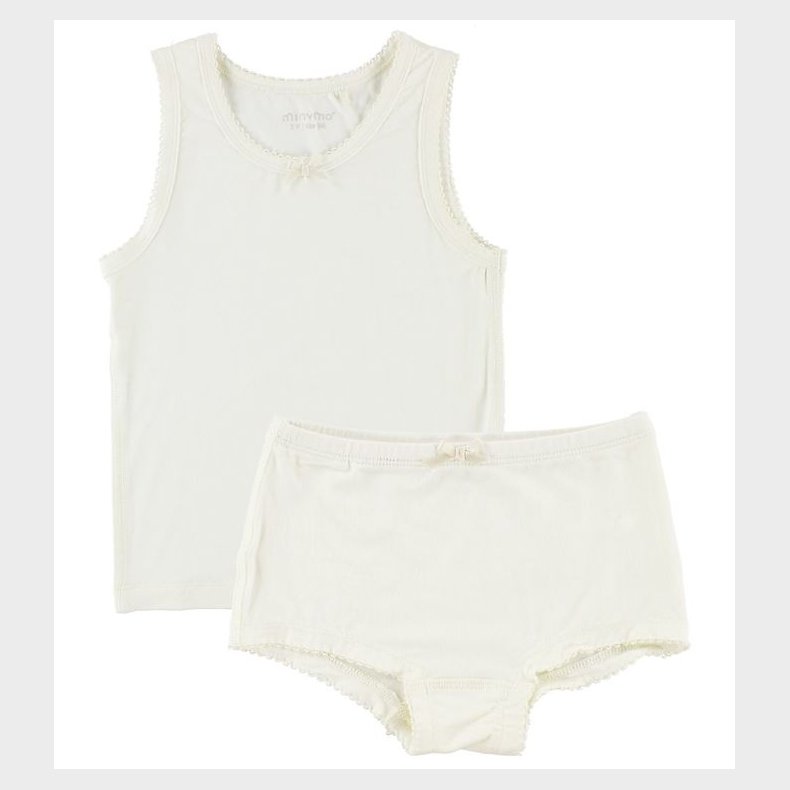 Minymo Undert�j - Bambus - Hvid m. Blonder