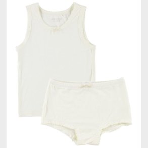 Minymo Undert�j - Bambus - Hvid m. Blonder