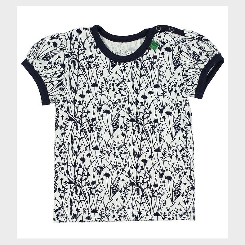 Freds World T-shirt - Creme/Navy m. Blomster