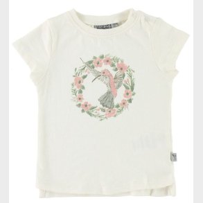 Wheat T-shirt - Flower Bird - Ivory m. Print