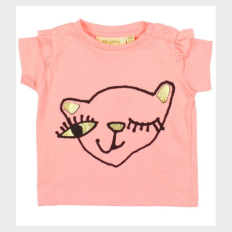 Soft Gallery T-shirt - Sif - Neon Orange m. Print