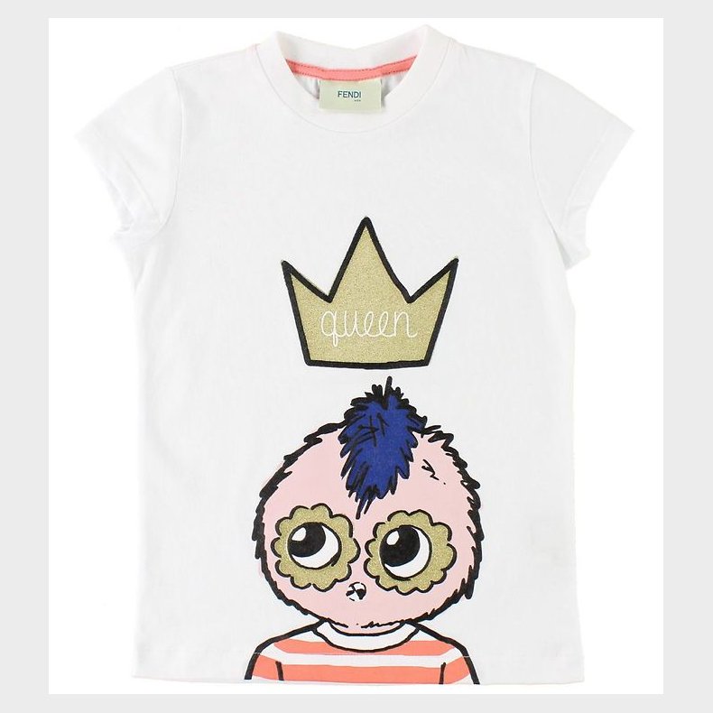 Fendi Kids T-shirt - Hvid m. FendiRumi/Guldkrone