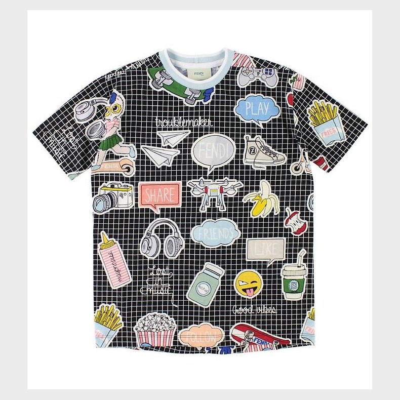 Fendi Kids T-shirt - Sortternet m. Print
