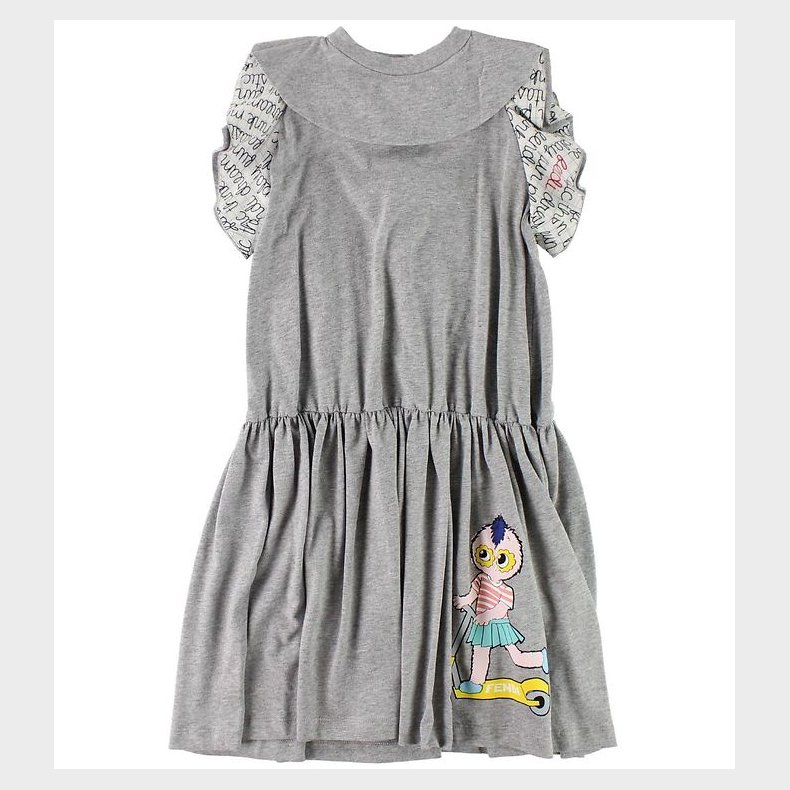 Fendi Kids Kjole - Grmeleret m. Flser/FendiRumi