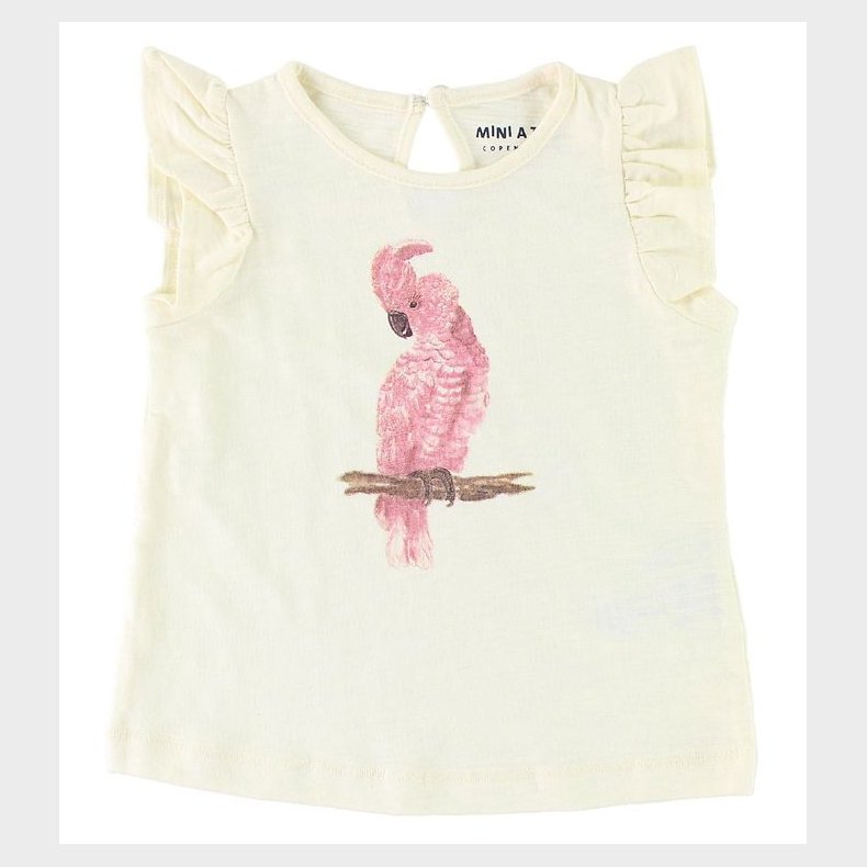 Mini A Ture T-shirt - Decia - Hvid m. Papegje