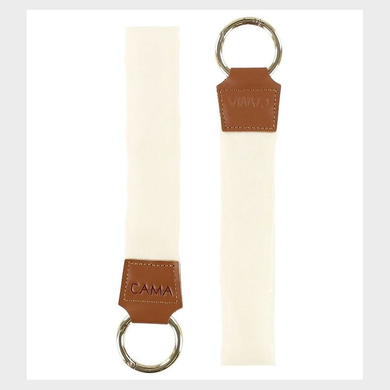 CAMA Copenhagen Strollerclips - Hvid m. Brun