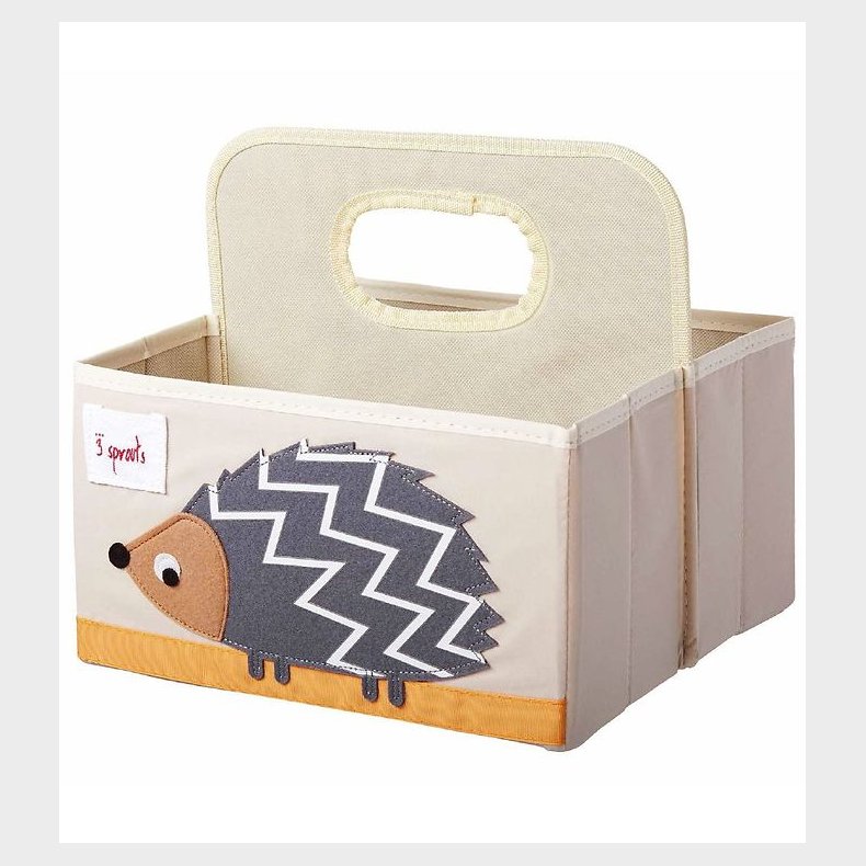 3 Sprouts Opbevaringskurv m. Hank - 25x28x26 - Pindsvin