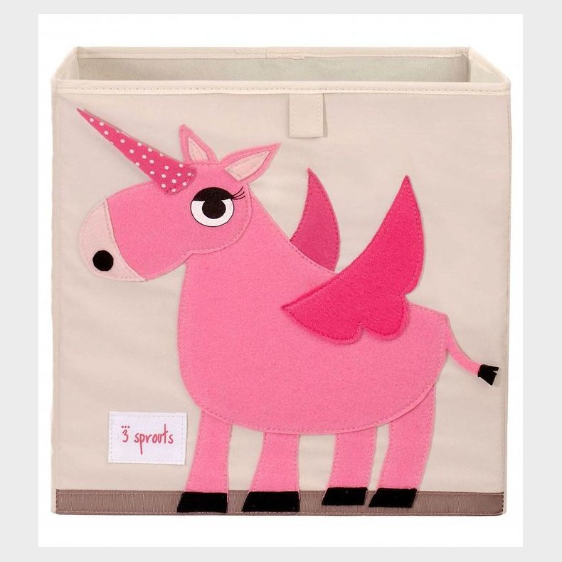 3 Sprouts Opbevaringskasse - 33x33x33 - Enhjrning
