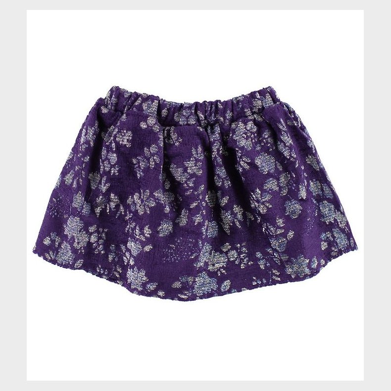 Christina Rohde Nederdel - Mrkelilla m. Glimmer Blomster