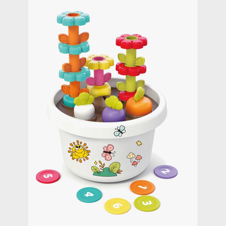 Kinder and Kids Montessorileg  Kreativ Potte med Planter og Klisterm�rker, Multifarvet